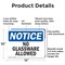 Signmission No Glassware Allowed, 14 in W x Rectangle, Aluminum OS-2PACK-NS-A-1014-L-14635 - alternate 8